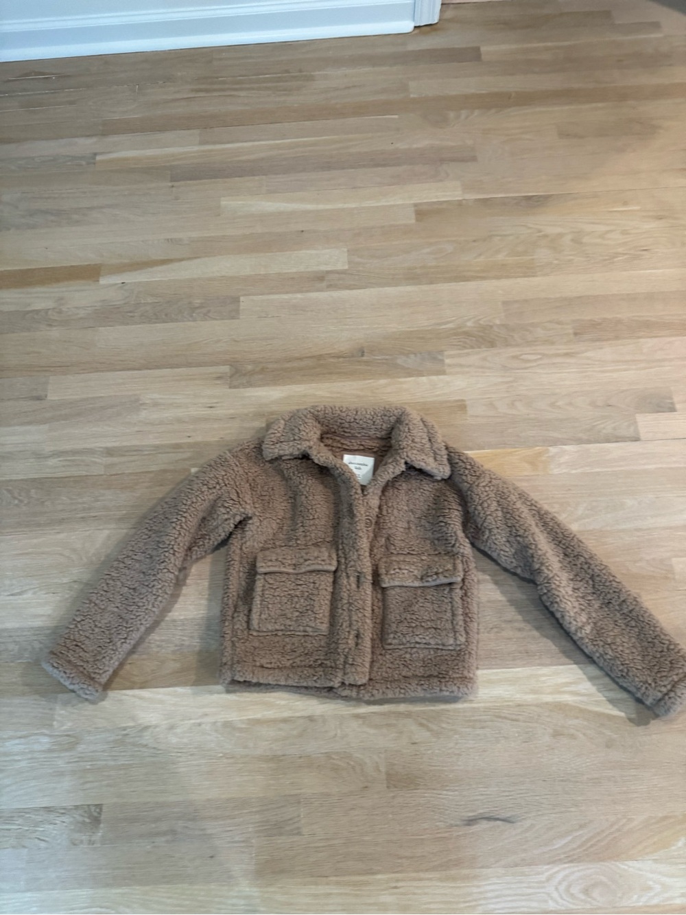 abercrombie kids Taupe Teddy Sherpa Jacket